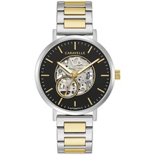 Reloj Hombre Caravelle by Bulova 45A152 Clásico 21 Joyas Automático Esqueleto
