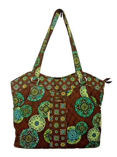 LONGABERGER Sisters Quilted CARRY-ALL Purse ADORN Turquoise Brown MEDALLION
