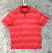 Nike Golf Tour Performance Dri-Fit Polo Shirt Men s XL Red Striped Short Sleeve