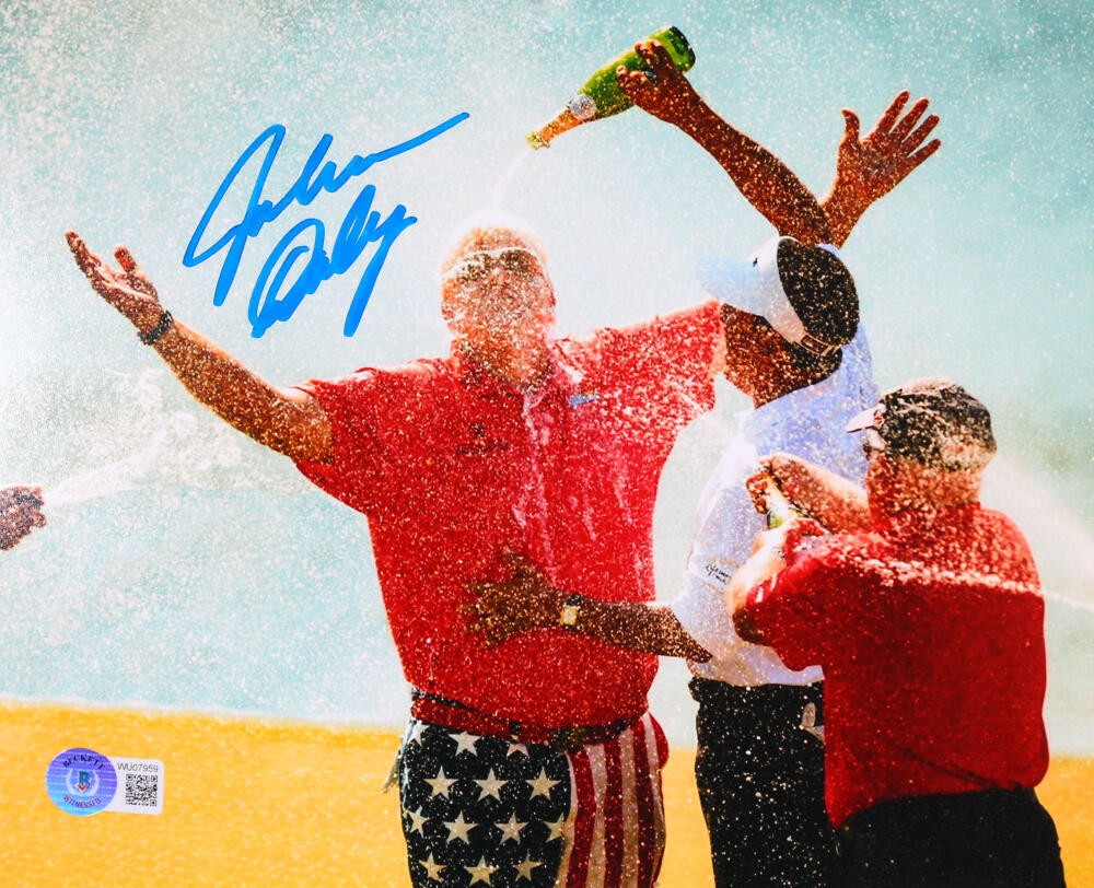 John Daly Autographed Signed 8x10 Champagne Photo -Beckett W Hologram *Blue 