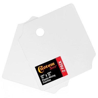 Custom Shop 12'' x 12'' AutoBody Filler Plastic Mixing Board/Palete - Pack of 2