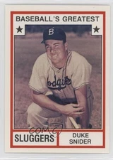1982 TCMA Baseball's Greatest Sluggers White Back Duke Snider (Has MLB Logo) HOF