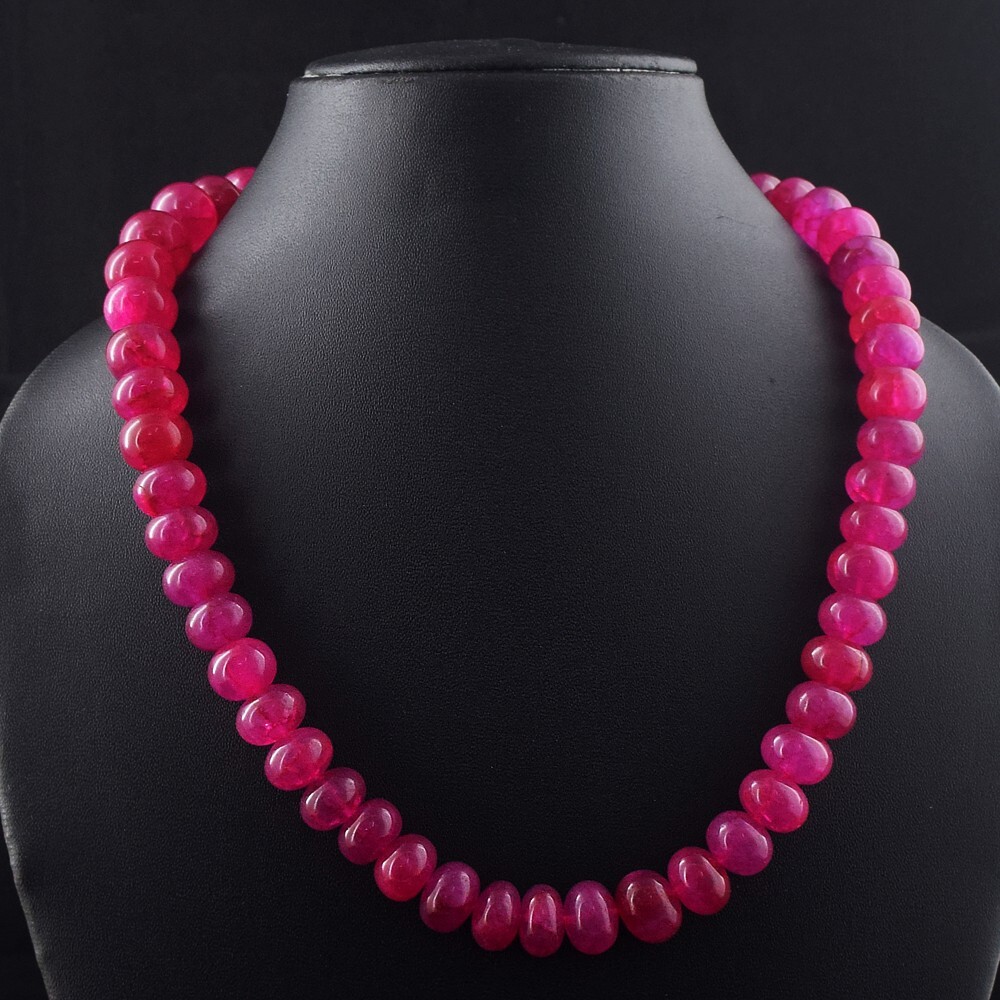 Wonderful 546 Cts Pink Ruby Beaded Most Brilliant Necklace Jewelry