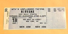 NIRVANA MTV UNPLUGGED Concert Ticket 11/18/93 Vinyl BUMPER STICKER 10x4 Inches