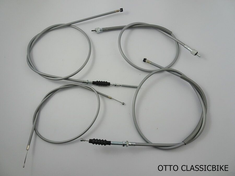 Kit Câbles Pour Honda SL100/SL125 - Câbles D'embrayage, Accélérateur, Compteur Et Frein, Couleur Gris