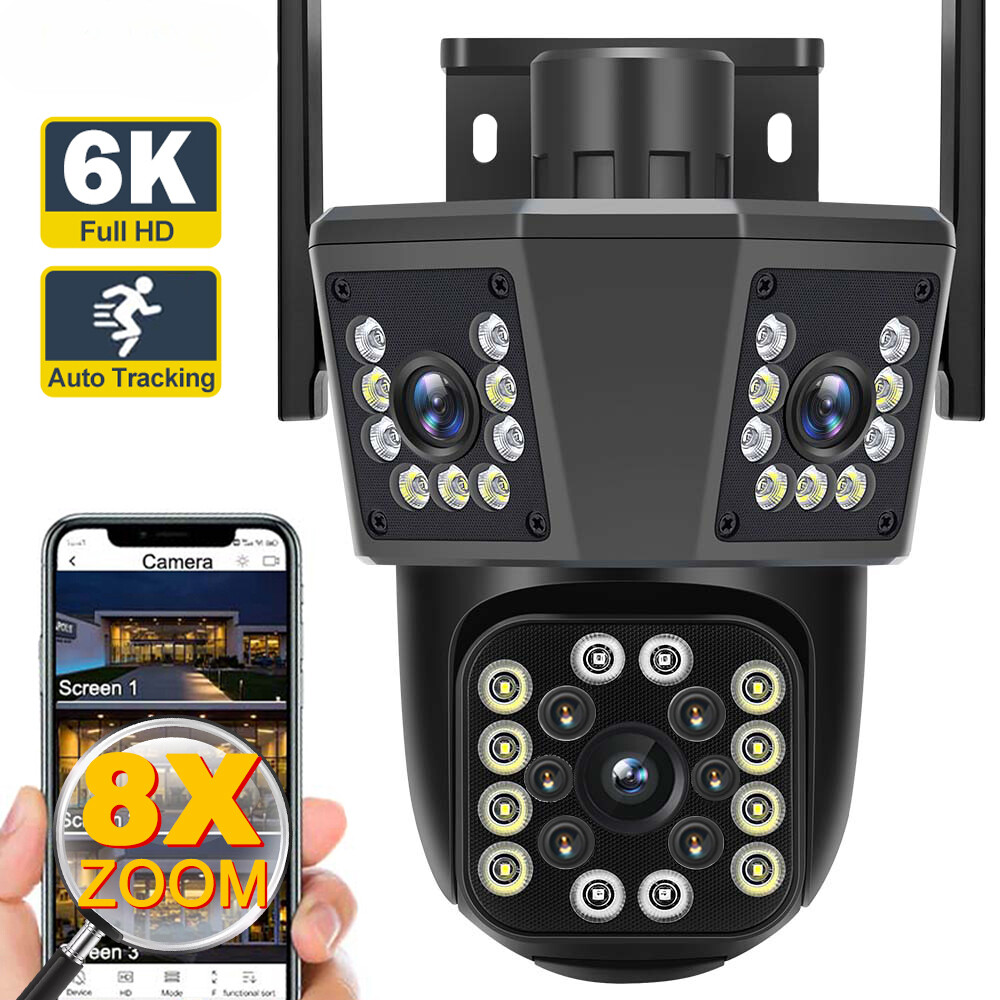 WiFi Camera 8X Zoom Ai Motion Tracking 4K Video Camera Waterproof Surveillance