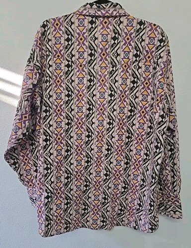 Camicia Wrangler Western Vintage Pearl Snaps Taglia Media Design Azteco - Foto 5 di 6