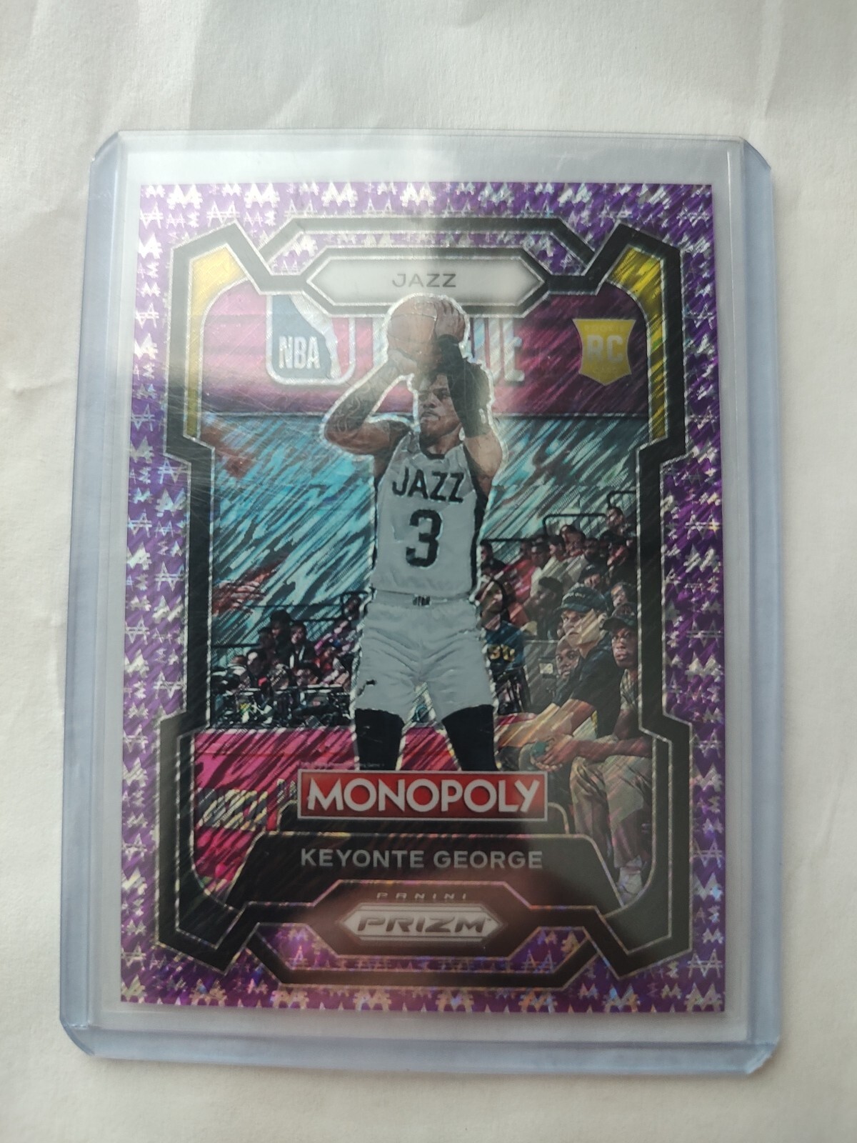 2023-24 Prizm Monopoly Keyonte George #87 Purple Millionaire Shimmer RC /50 