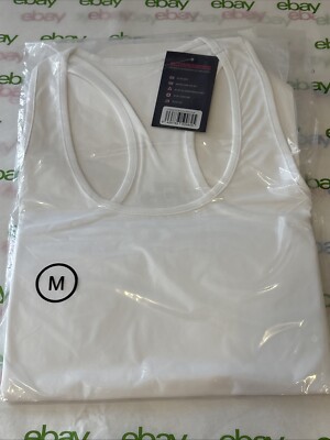 BB Belen Berbel Basic Camiseta Basica Tank Top Round Neck White Size Medium