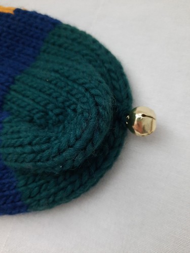 Dabec Hand Knit Stocking ~ Wool ~ Blue Green Gold White ~ Stars & Moon Celestial - Picture 10 of 13