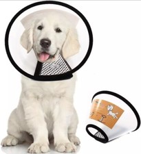 Plastic Pet Recovery Collars  Cones for Dog Translucent Small Neck 11.4  -14.2  