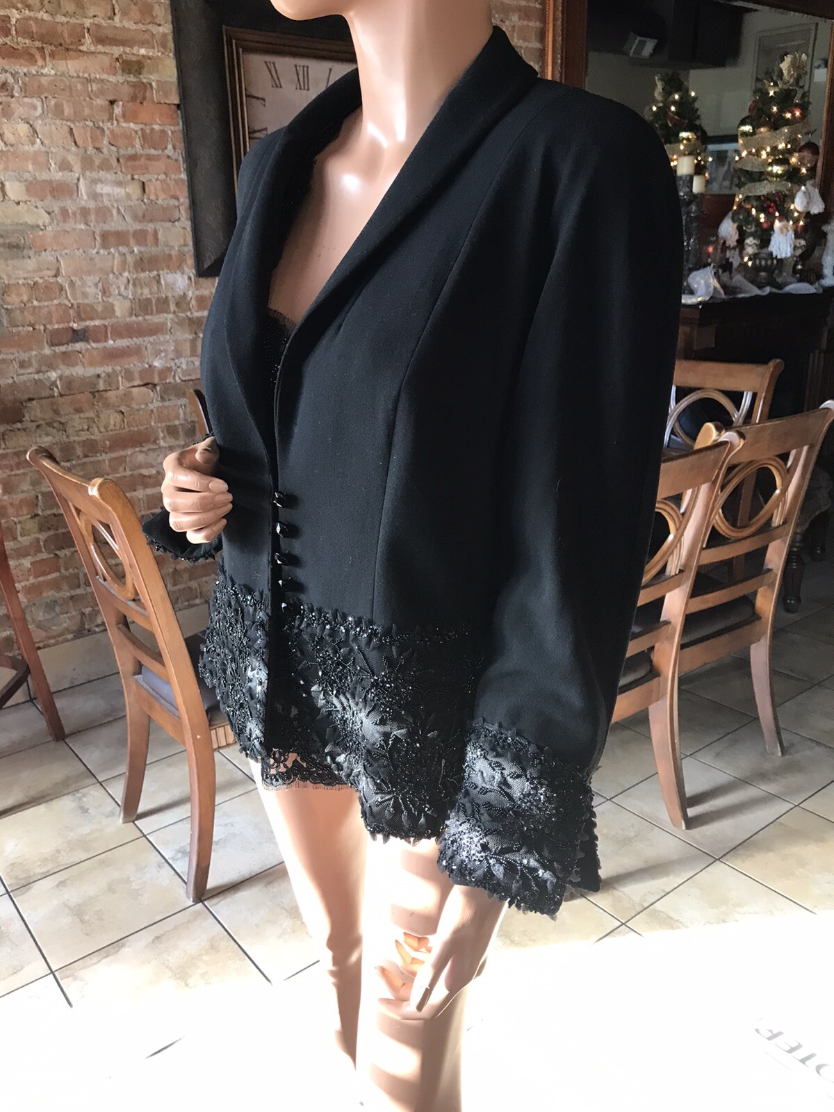 Escada Authentic Black Sequins Evening Blazer Wit… - image 5