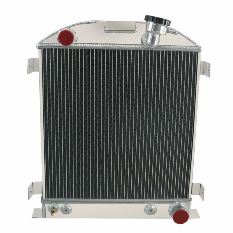 LUXEBAD COOLING 3-Row Aluminum Radiator – 1932 Ford Chopped Hot Rod, Chevy 350 V8 Swap, Manual/Auto, Lifetime Warranty