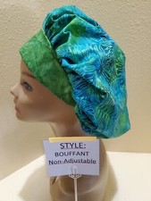 Tropical Batik Women's Bouffant Surgical Scrub Hat/Cap Handmade