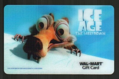 WALMART Ice Age The Melt Down, Scrat ( 2006 ) Lenticular Gift Card ( $0 )