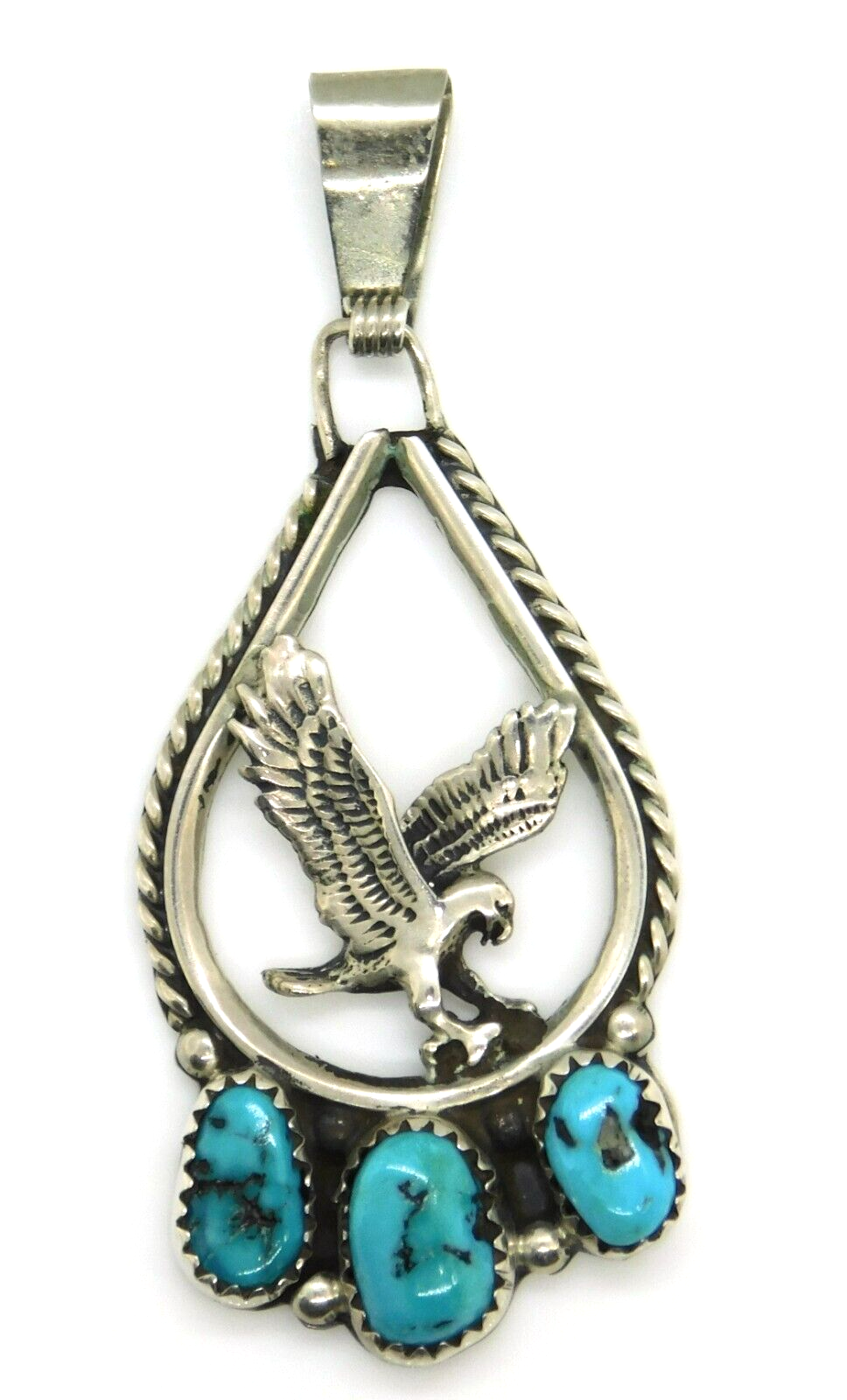 Running Bear Trading Gallup 925 Sterling Silver & Turquoise Flying