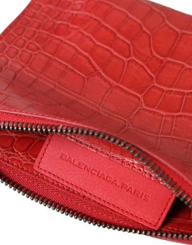 Balenciaga Exotic Red Alligator Leather Clutch - Bild 6 von 6
