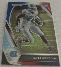 2021 Prizm Draft Football Dazz Newsome North Carolina Tar Heels Red White Blue