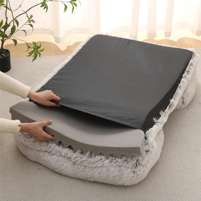 Dog Bed Dog Plush Pet Bed Winter Thickened Pad Dog Sleeping Bed Sofa Removable  - Image 2 of 4