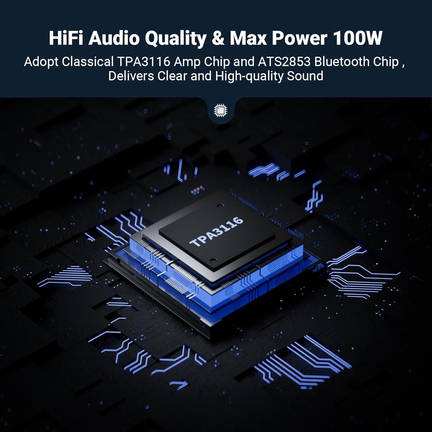 NEOHIPO BP10 BT5.0 Stereo Audio Amplifier Mini 2 Channel Digital Receiver Amp