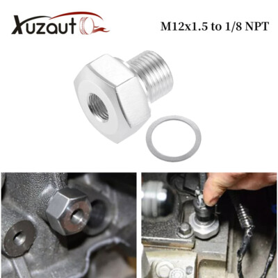 M12X1.5mm To 1/8 Npt for GM Ls Engine Oil Pressure Sensor Adapter Aluminun