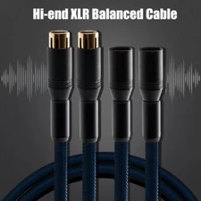 Pair OFC Silver Plated XLR Balanced Cable Hi-end Audio Signal Interconnect Wire