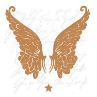 "20 Servietten\"Wings Copper\"Engel-FlüGel*SchriftzüGe*Nostalgie*Weihnachten*33X33"