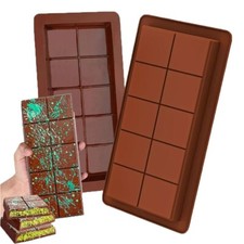2 Dubai Stampo per Cioccolato in Silicone, Stampo Profondo per Fai da Te Tavolette NUOVO