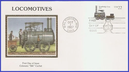USA3 #2362 U/A COLORANO SILK FDC   Locomotive Stourbridge Lion