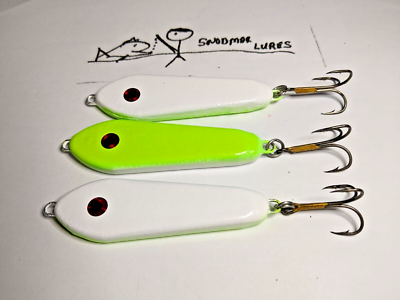 6-Pack Chartreuse Jigging Spoons 1 3/8 Oz Lead Slab Lures For Walleye, Trout, Bass 6-Pack Chartreuse Jigging Spoons 1 3/8 Oz Lead Slab Lures For Walleye, Trout, Bass