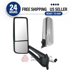 Chrome Heated Door Mirrors for 2012-2020 Peterbilt 579 567, Driver Left Side