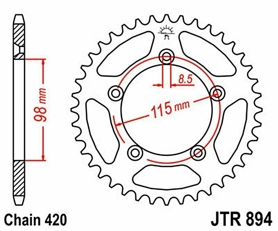 Kit de cadena y piñón de oro KTM 65 SX 04-11 JT/RK 420MXZ Foto 4 de 4