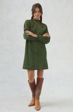 NWT Anthropologie Sueded Mock Neck Tunic Dress Size XS Moss Green