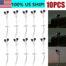 10pcs HO Scale Model Tri-Lights Block Signal Fine Made Metal 2 Opposite Targets