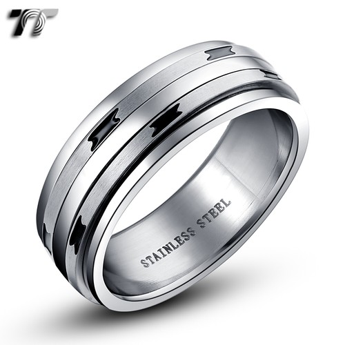 TT 8mm Stainless Steel Wedding Spinner Band Ring For Couple Size 6-15 (R56) - Picture 2 of 2