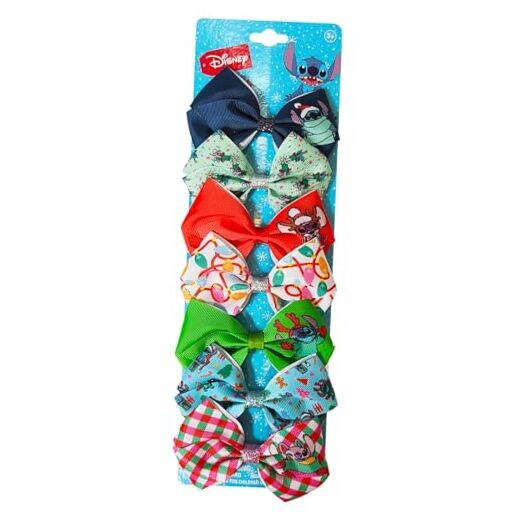 Licensed Girls Hair Bows - Hair Accessories Gift Set - 7 Pcs 4 Inch Bundle -