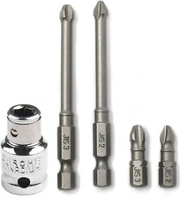 True JIS Metric Screwdriver Screw Driver Bits #2 #3 & 1/4" Socket 0059-005/007
