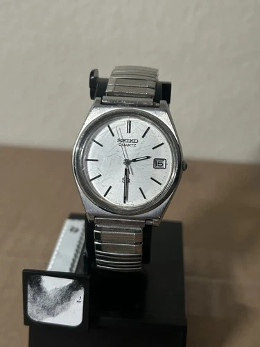 Vintage Seiko SQ Mens Quartz Watch Date Model 8122-7019 Japan Working USED