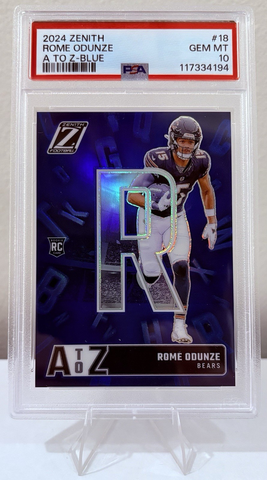 Rome Odunze Panini Zenith A to Z #18 Base