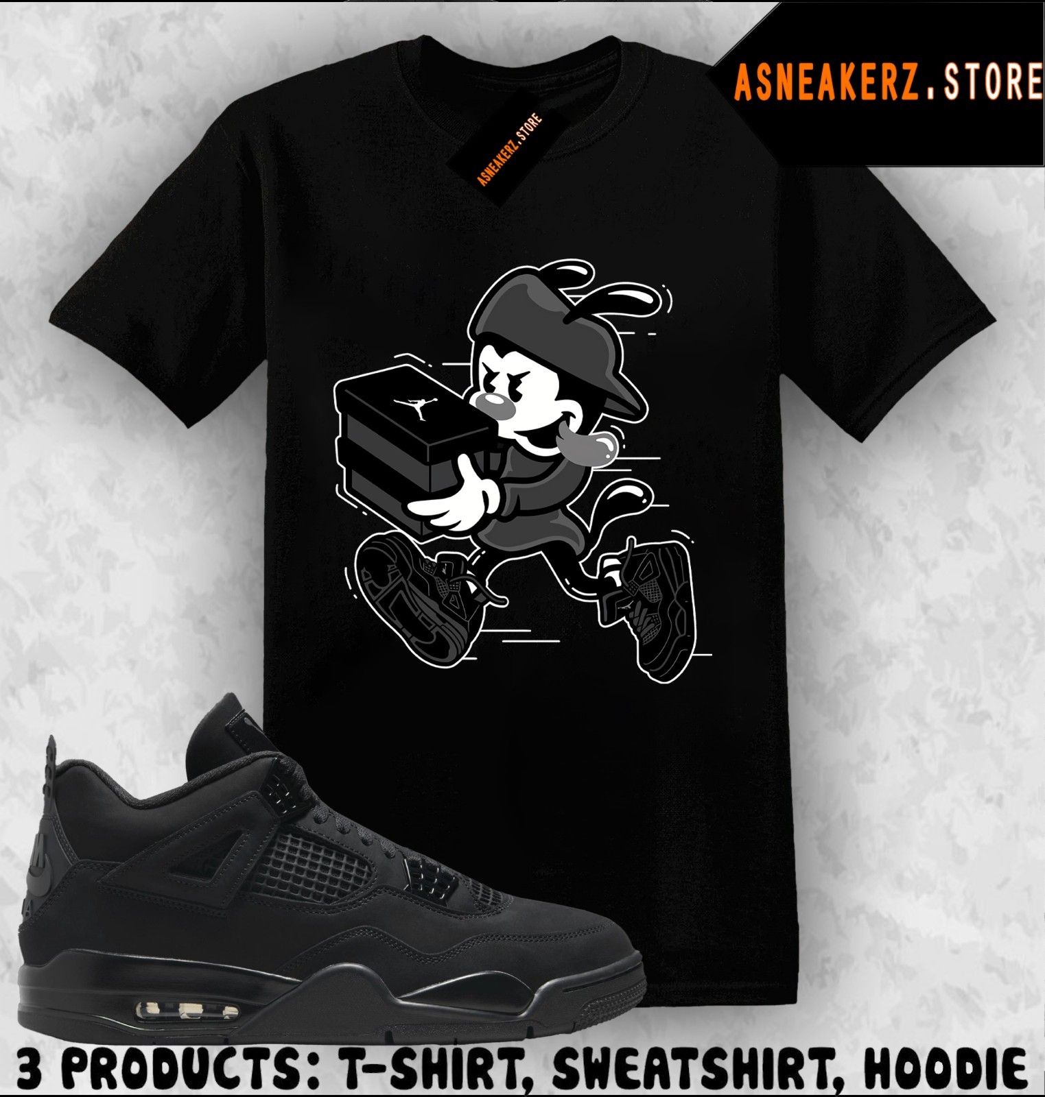 Tee Shirt Matching AJ 4 Black Cat 2025 Match Sneaker Sneakerhead Wakko T-Shirt