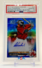 2017 Bowman 1st Chrome TRUE BLUE REFRACTOR AUTO/150 Jazz Chisholm Yankees PSA 10
