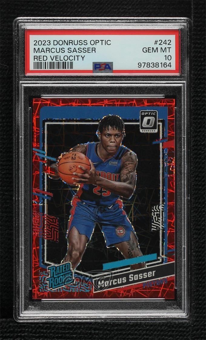 2023 Donruss Optic Rated Red Velocity Prizm /299 Marcus Sasser PSA 10 Rookie RC
