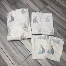 4-Pc POTTERY BARN KIDS Disney Frozen Anna Elsa Full Flat/Fitted Sheet & 2 Cases