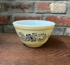 Vintage 1970s PYREX Homestead 401 Mixing Bowl Speckled Beige/Blue 1.5 Pint 750ml