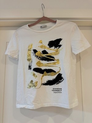 T-shirt - Damen - Zara - weiß - Größe S