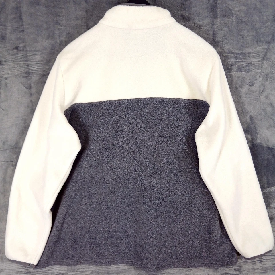 Columbia Sweater Womens 3XL White Gray Fleece Snap Mock Neck Pullover - Image 3 of 4