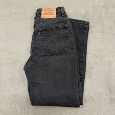 Vintage Levis 512 Womens Jeans Black Denim 28x30 Slim Fit Tapered Leg USA Made