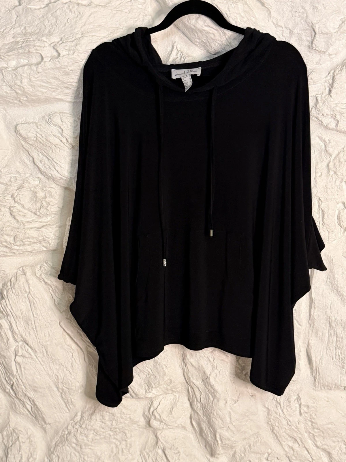Joseph Ribkoff Black Hooded Poncho Sweater