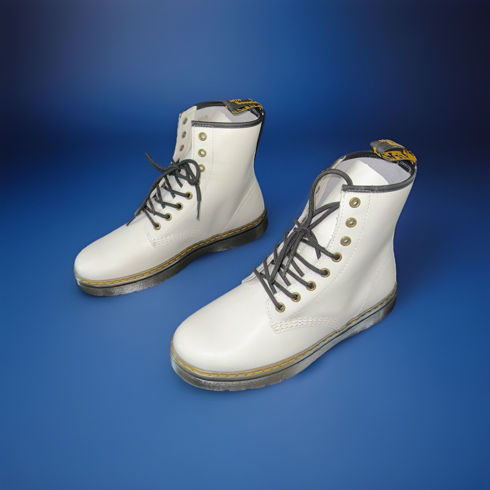 Dr. Martens Combat Boots Zavala White NEW Size USM 8/USL 9 Doc’s DM DocMartens