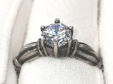 Round Cut Light Blue CZ Ring Size 9 Sterling Silver 925
